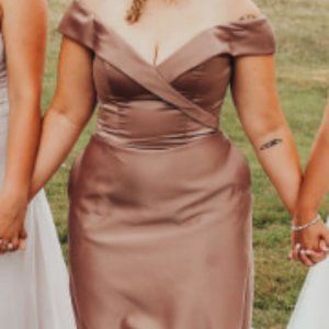 Mori Lee Madeline Gardner Champagne Bridesmaid Dress